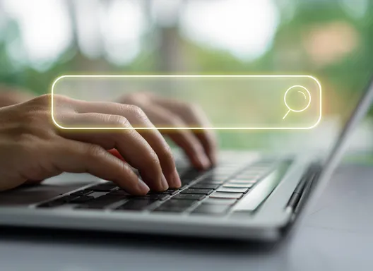 hands using a computer typing