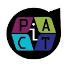 ipact logo showing a black quote bubble and the letters i, p, a, c, and t in colored, geometric shapes within